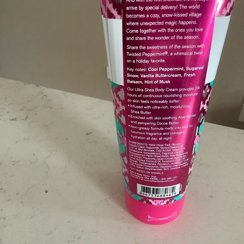 Bath and body works twisted peppermint 24 hr moisturizer ultra shea butter cream